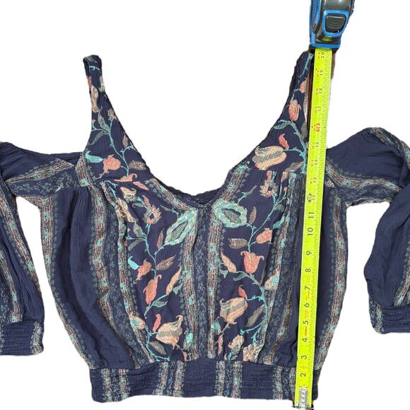Ecote boho floral blouse – cold shoulder off-shoulder top - Picture 4 of 8